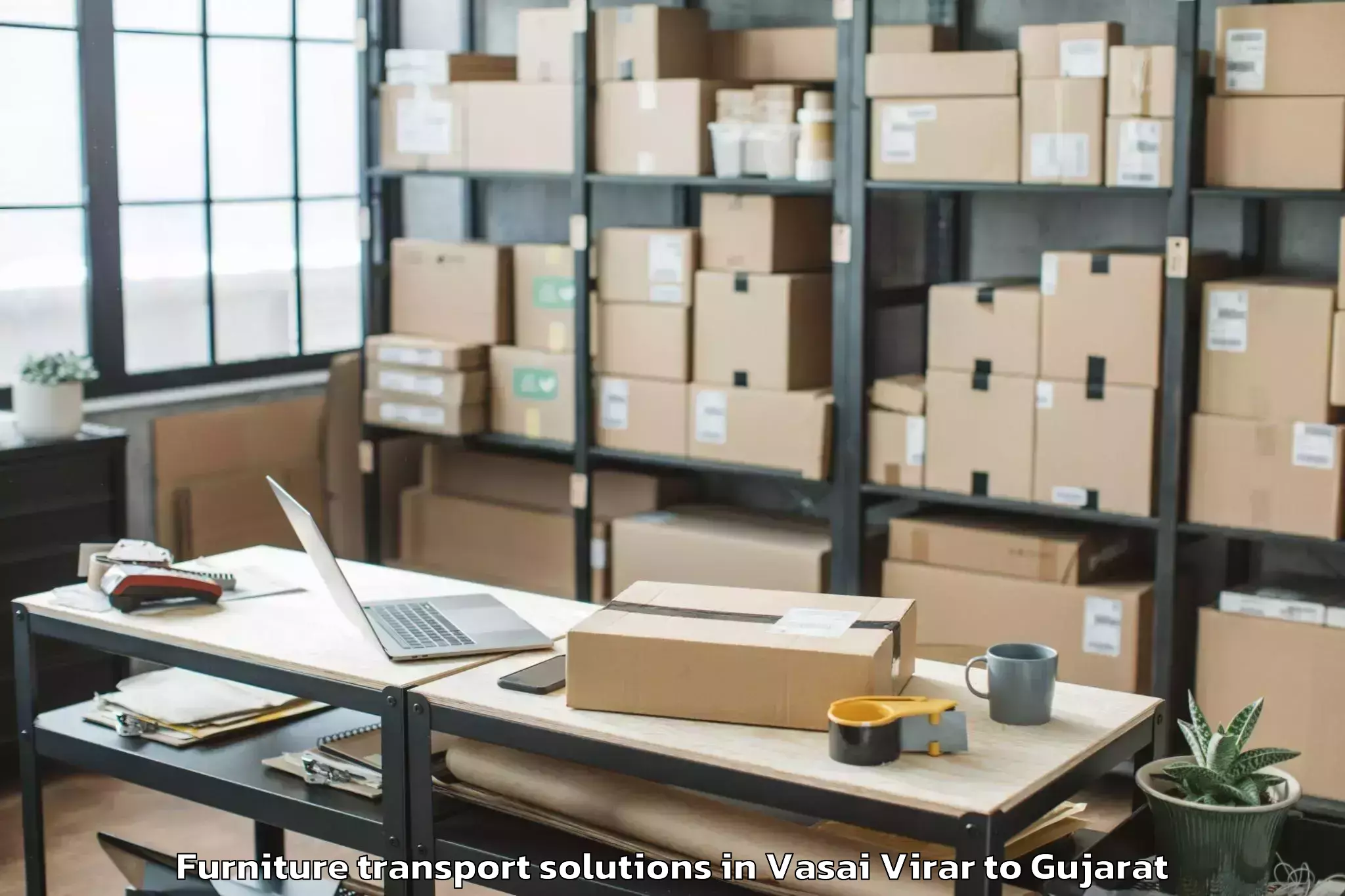 Trusted Vasai Virar to Gadhada Furniture Transport Solutions